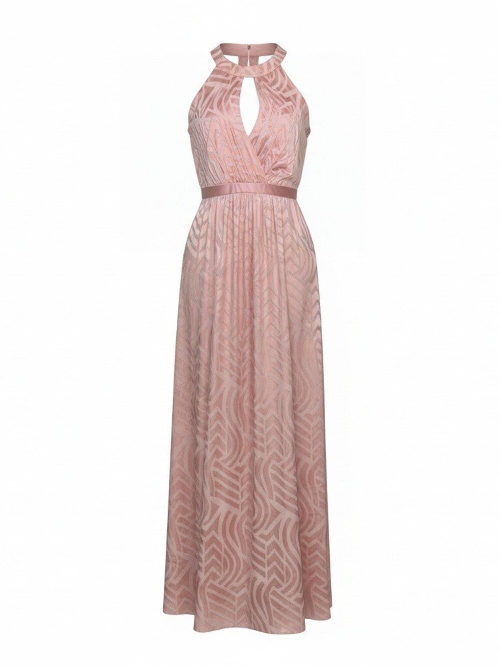 Shoshanna Size 4 Blush Pink Silk Blend Velvet Maxi Gown Made USA